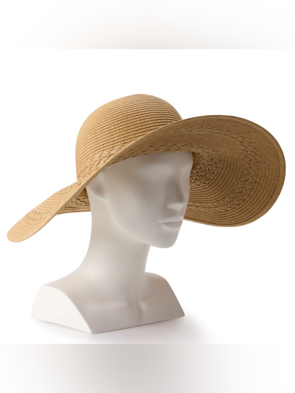 Wide Brim Straw Sun Hat - Natural Straw